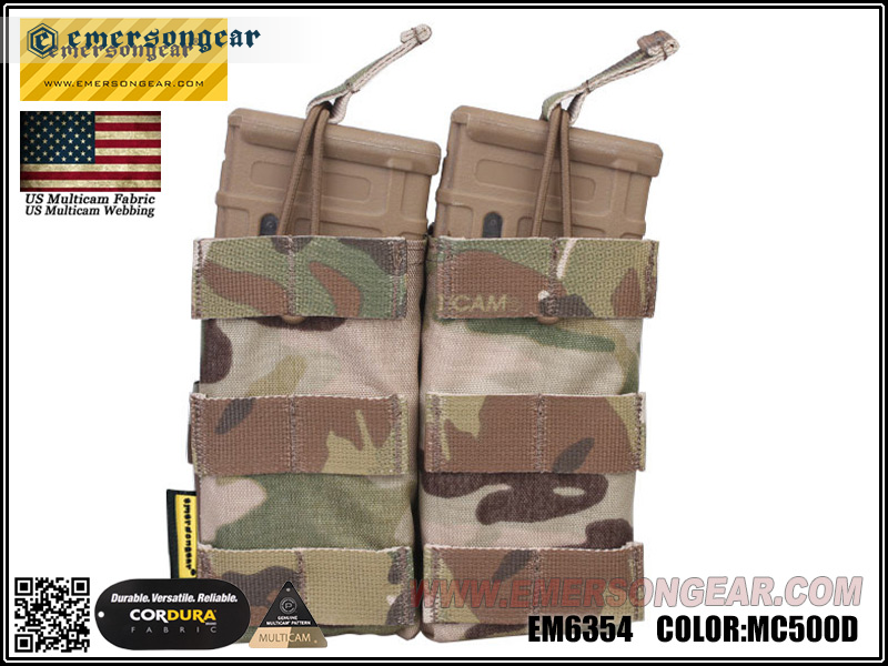 Emersongear Modular Open Top Double MAG Pouch For:5.56 Multicam500D