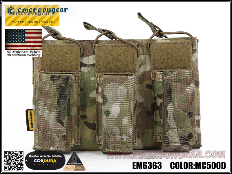 Emersongear 5.56＆Pistol Triple Open Top Magazine Multicam500D