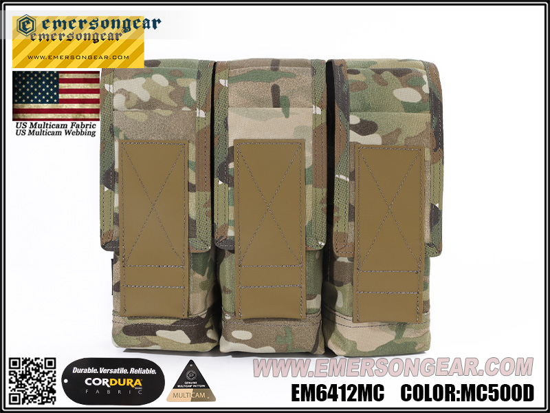 Emersongear Flap Triple Magazine Pouch Multicam500D